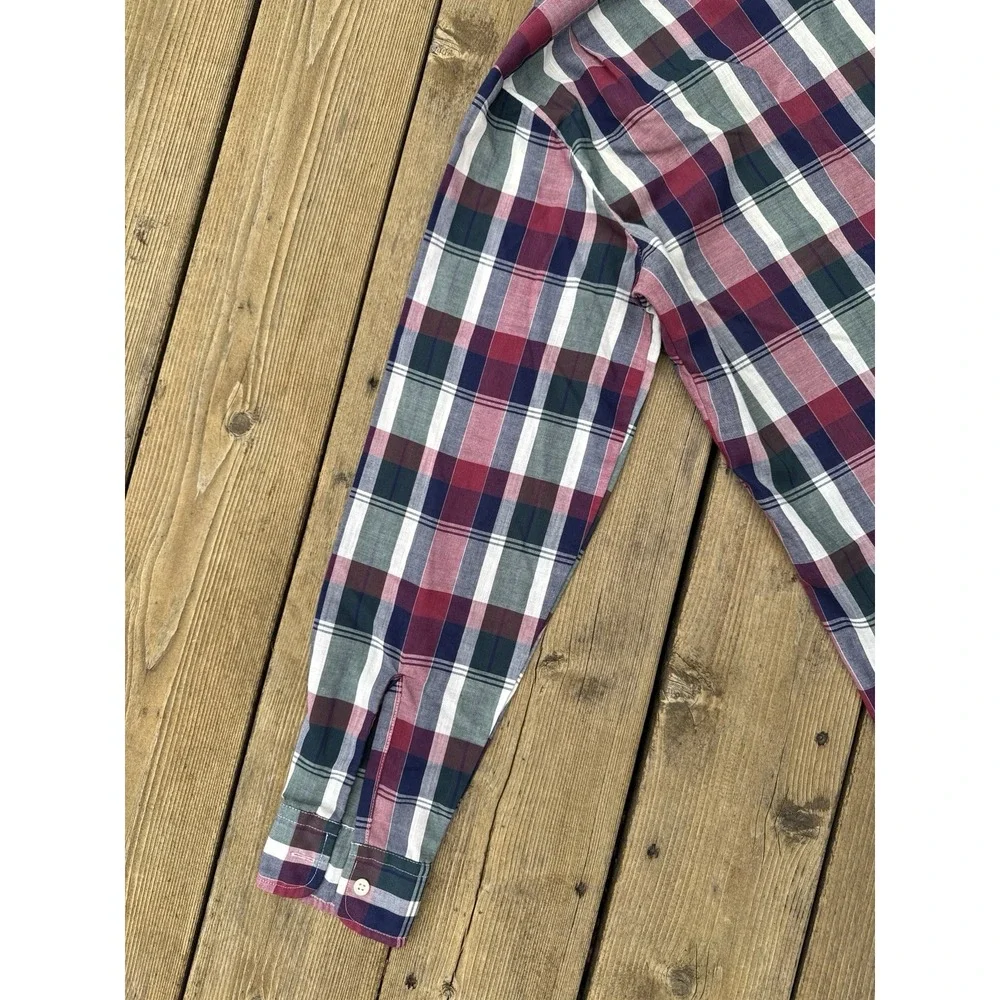 Vintage Levis Plaid Button Down Shirt Mens M Long Sleeve Cotton